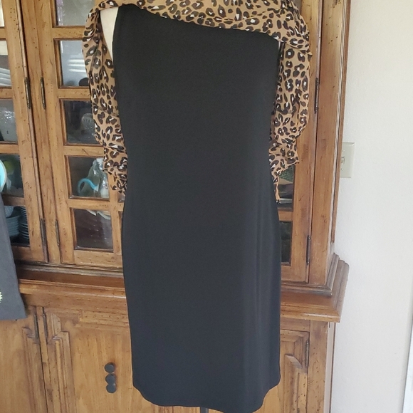 Alyx Animal Print Dress with Black Accents - Picture 6 of 7